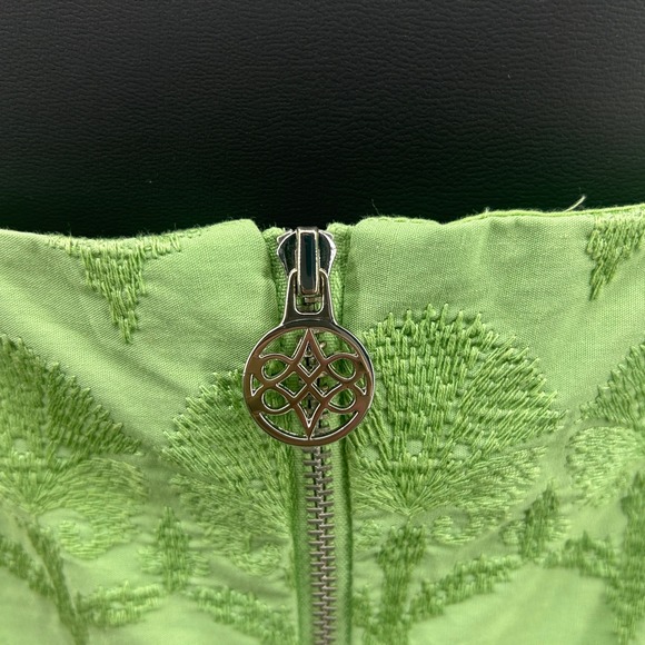 Antonio Melani Floral Eyelet Fit and Flare Dress Green 8 - Picture 6 of 10